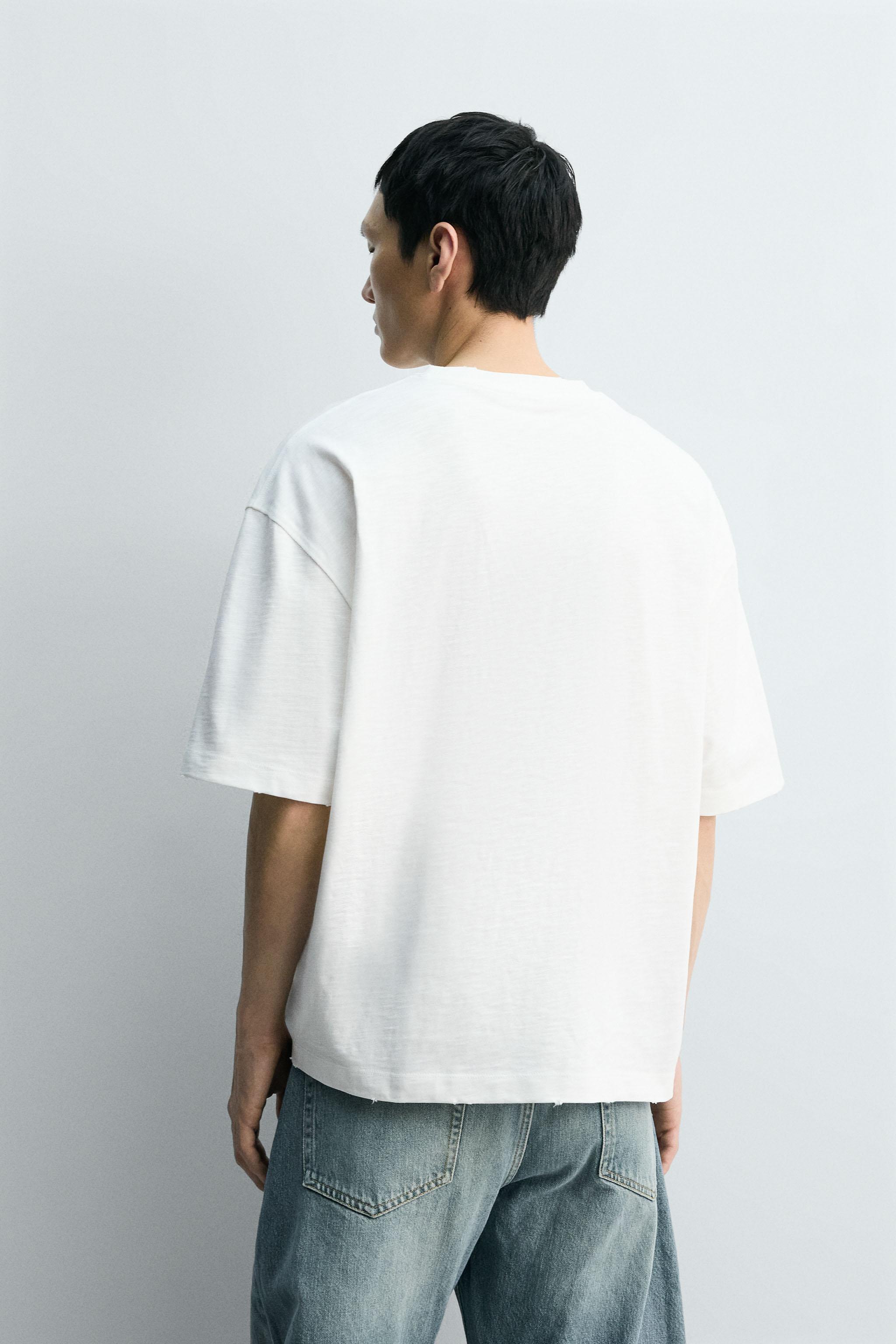WASHED SLUB TEXTURED T-SHIRT